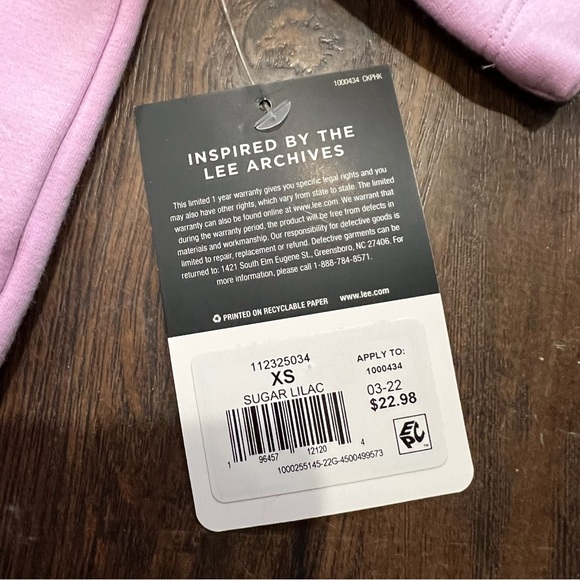 NWT Lee Cropped Oversized Sweatshirt Top Sugar Lilac Purple Size XS - Picture 5 of 8